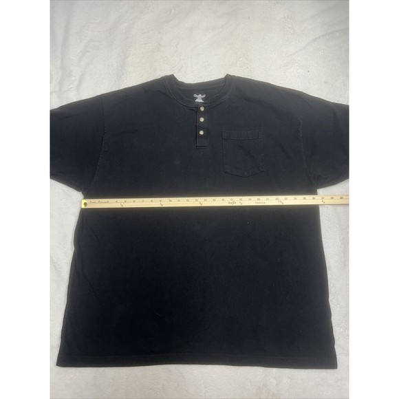 CARHARTT Men's Size 2XL Original Fit Short Sleeve Pocket Henley T-Shirt Black - Picture 4 of 6